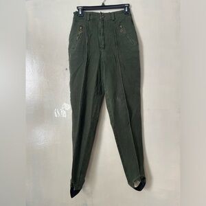 Calvin Klein Sport Stirrup green pants high waisted pleated size 8 equestrian